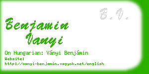 benjamin vanyi business card