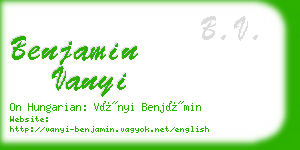 benjamin vanyi business card